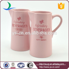 good quality Pink modern decal ceramic hot sale water jug